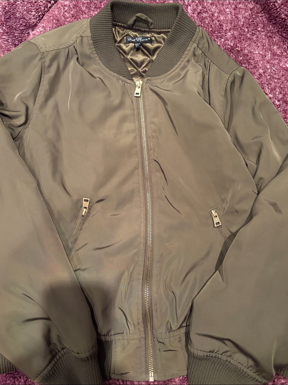 Velvet Heart Olive Green Bomber Jacket
